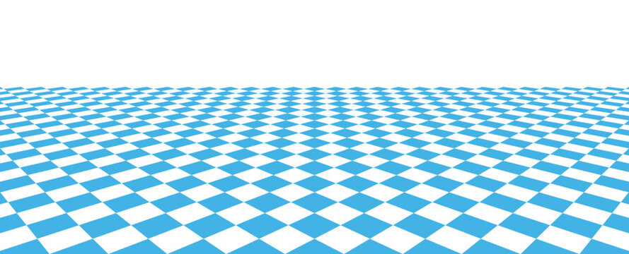 blue checkerboard floor in perspective pool checkered tile