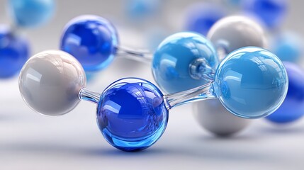 A detailed and close-up perspective of an intricate molecular