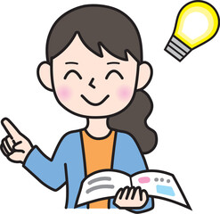 説明をする女性　教師　ふき出し　コメント