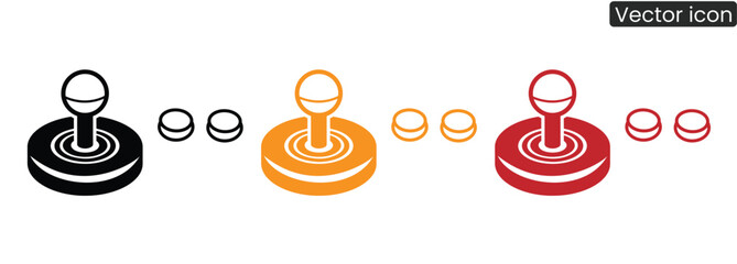 Vibrant joystick icons in black, orange, and red for dynamic gaming designs