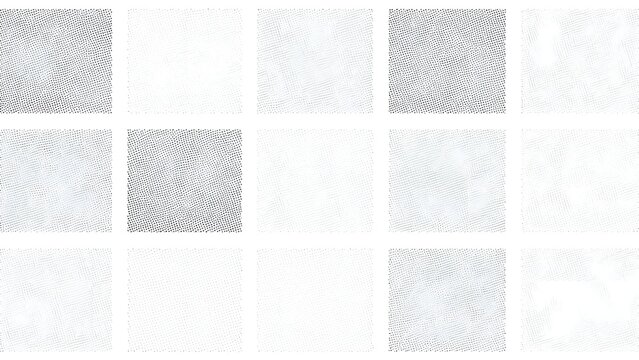 Grid pattern of small black dots on white background with varying density and subtle texture dot pattern