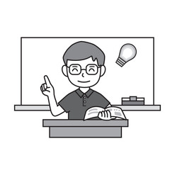 解説をする男性・吹き出し・コメント・先生