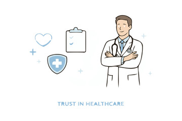 trust in healthcare concept with professional male doctor