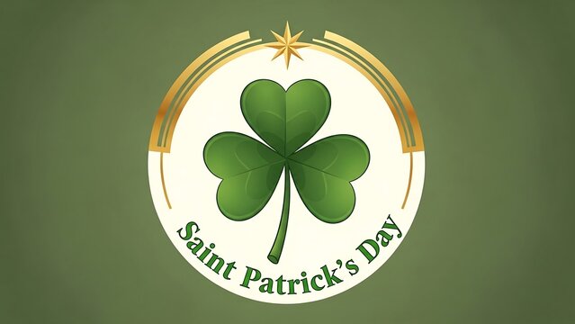 Saint Patricks Day shamrock logo symbol.