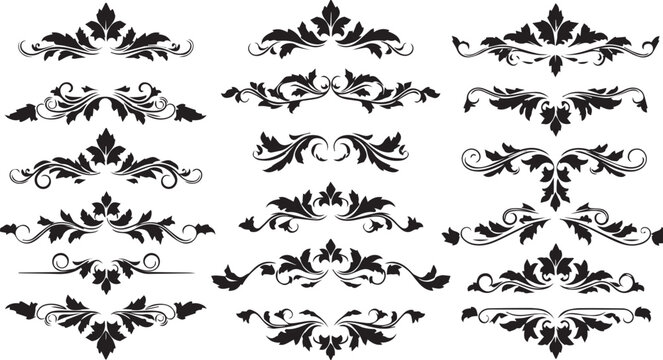 Elegant Calligraphic Flourishes and Victorian Style Page Decor