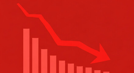 Red Economic Downturn Stock Market Crash Recession Financial Crisis and Loss