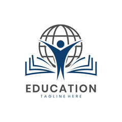 Global education knowledge logo design