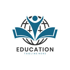 Global education knowledge learning logo design