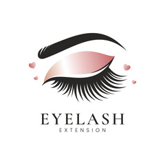 Elegant eyelash extension logo design