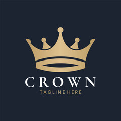 Elegant gold crown logo design