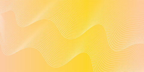 Minimal Abstract Orange Gradient Background with White Wave Lines. Modern Wavy Line Background in Warm Gradient Tone.