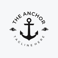 Vintage style nautical anchor logo