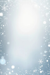 Abstract blue Christmas background featuring silver snowflakes and glitter stars for a cold winter holiday celebration card design