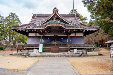龍泉寺の拝殿の風景（岡山市）