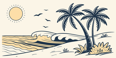 tropical island with palm trees © Kazal Roy