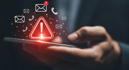 Mobile Alert Warning System Phone Security Breach Data Privacy Threat Cyber