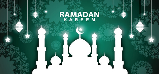 Ramadan Kareem Background Design. Greeting Cards, Banners, Posters. Vector Illustration. © Shaous