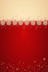 Red Christmas holiday background with winter snowflakes and gold star ornaments creates a festive vector illustration for a seasonal greeting card banner or wallpaper design