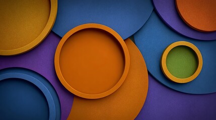 Colorful circles geometric arrangement creating a visually engaging background design