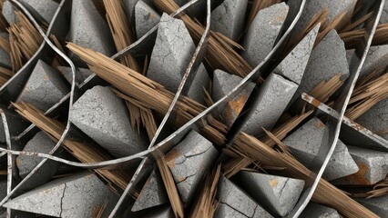 A close up view of acoustic foam panels and tangled ropes