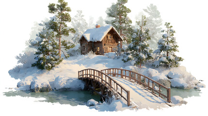 wooden house in the forest