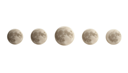 Dreamy Celestial Moon Phases with Mystical Glow Isolated 