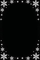 Abstract winter Christmas background featuring a blue snowflake pattern and ornamental frost frame design for a holiday celebration vector card illustration