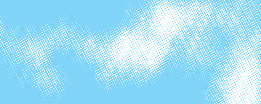 halftone cloud background white dotted clouds in blue sky