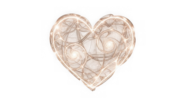 Intricate heart design isolated on transparent background - Powered by Adobe