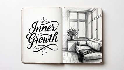 Cultivating inner growth in a peaceful room a journal notebook for reflection and self-discovery