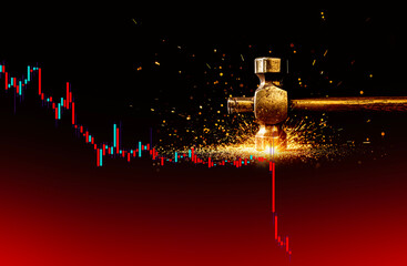 株価　暴落　仮想通貨　ビットコイン 下落チャート