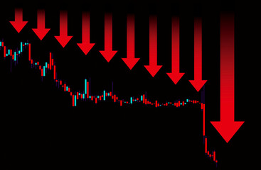 株価　暴落　仮想通貨　ビットコイン 下落チャート