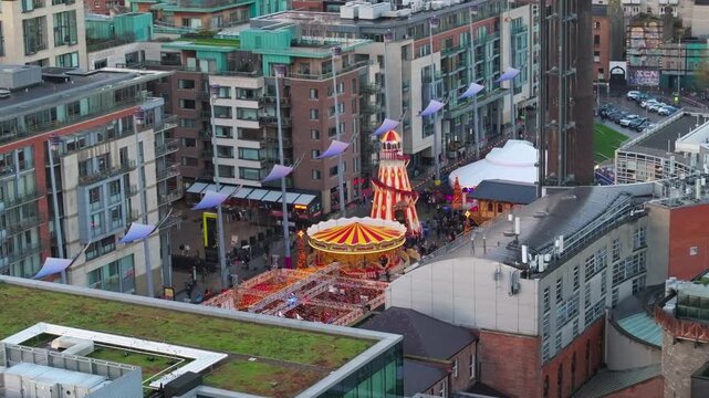 4K Cinematic Drone footage of Smithfield Christmas Market Dublin_18