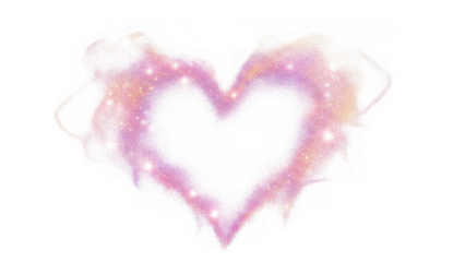 Radiant heart glow isolated on transparent background