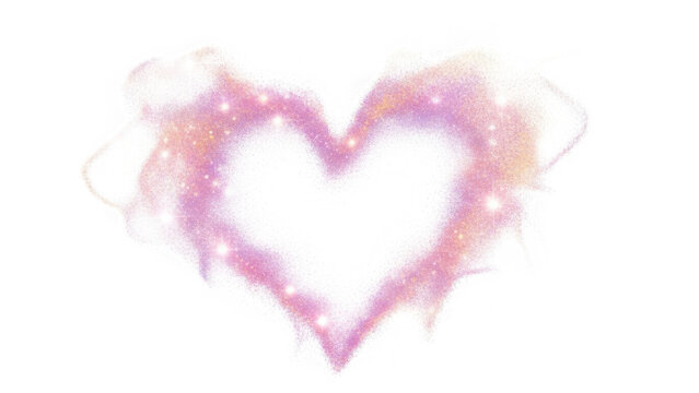 Radiant heart glow isolated on transparent background