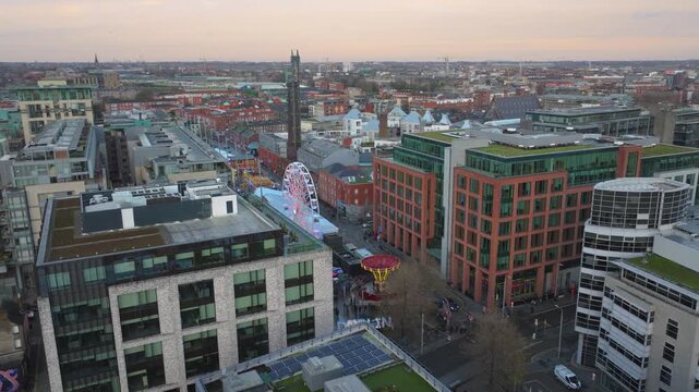 4K Cinematic Drone footage of Smithfield Christmas Market Dublin_10