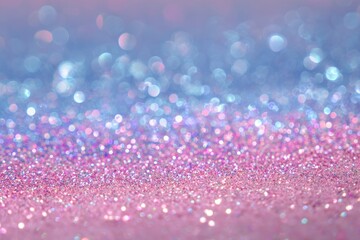 Shimmering pink and blue gradient bokeh background with soft light spots