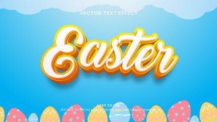 easter editable text effect 3d vector
