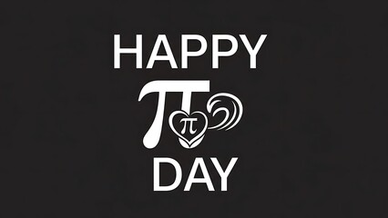 Happy pi day celebration greeting with mathematical symbol and heart design