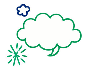 Fototapeta premium Simple handwritten-style speech bubble set. Vector. Pop. Cute. Fun. Bright and happy.