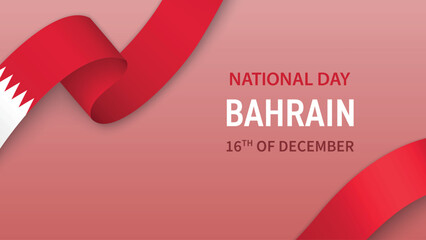 Bahrain Independence Day Ribbon Celebration Banner Design