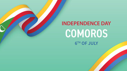 Comoros Independence Day Ribbon Celebration Banner Design
