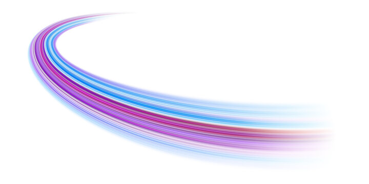Futuristic neon speed light trail abstract technology glowing motion energy flow background. Movement pattern. PNG file. - Powered by Adobe
