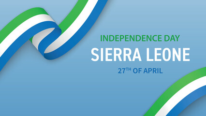 Sierra Leone Independence Day Ribbon Celebration Banner Design
