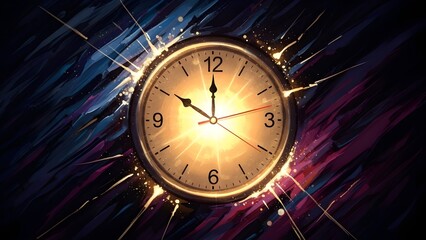 old clock on black background