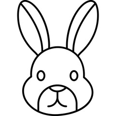 Obraz premium Rabbit Line Icon for Chinese New Year, Zodiac Rabbit Outline Symbol