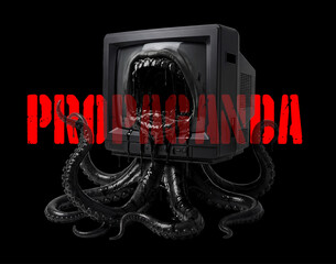 TV looks like a monster octopus