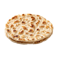 Stack of Two Freshly Baked Flatbreads Isolated on Transparent Background