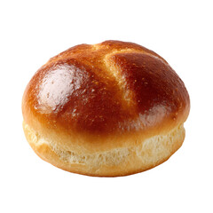Fresh Golden Brown Brioche Bread Roll Isolated on Transparent Background