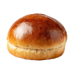 Golden Brown Brioche Burger Bun Side View Isolated on Transparent Background